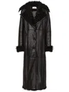 Philipp Plein Shearling Coat Long In Black