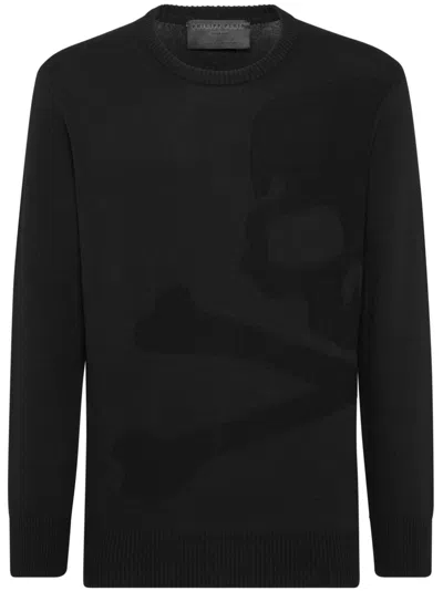 Philipp Plein Skull&bones Sweater In Black