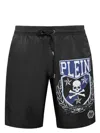 Philipp Plein Skull & Bones Swim Shorts In Black
