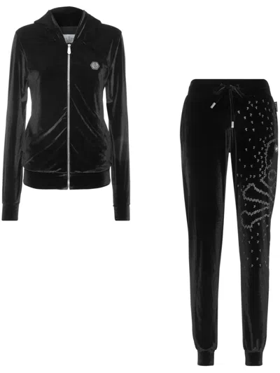 Philipp Plein Skull & Bones Tracksuit (set Of Two) In Black
