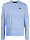 Philipp Plein Skull&bones Wool-blend Jumper In Blue