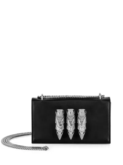 Philipp Plein Skull-appliqué Leather Shoulder Bag In Black