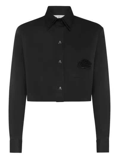 Philipp Plein Skull-button Shirt In Black