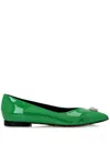 Philipp Plein Ballerinas Mit Totenkopf In Green