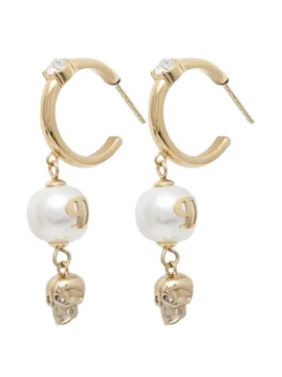 Philipp Plein Skull-charm Hoop Earrings In Gold