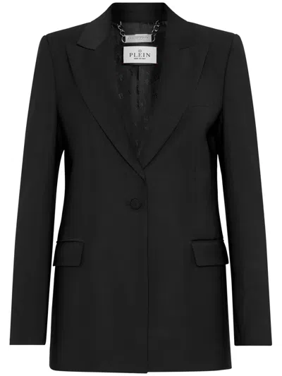 Philipp Plein Skull Crystal-embellished Blazer In Black