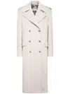 Philipp Plein Skull Crystal-embellished Double-breasted Coat In Neutrals