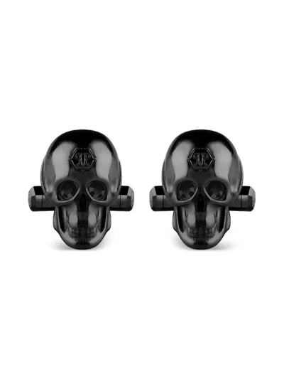Philipp Plein Skull Cufflinks In Black