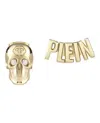Philipp Plein Skull Design Earrings With Preciosa Crystals In Gold