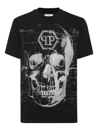 Philipp Plein Skull-embellished T-shirt In Black