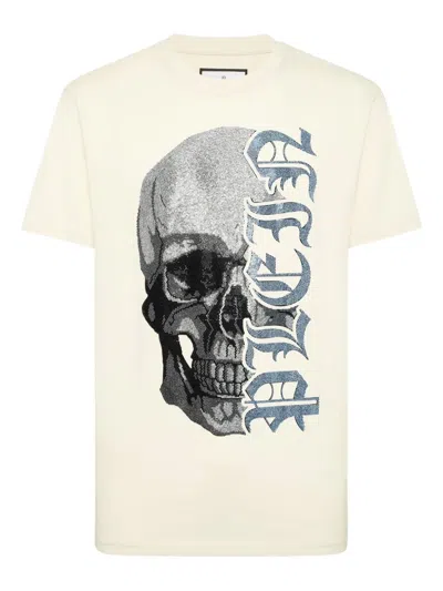 Philipp Plein Skull-embellished T-shirt In Neutral