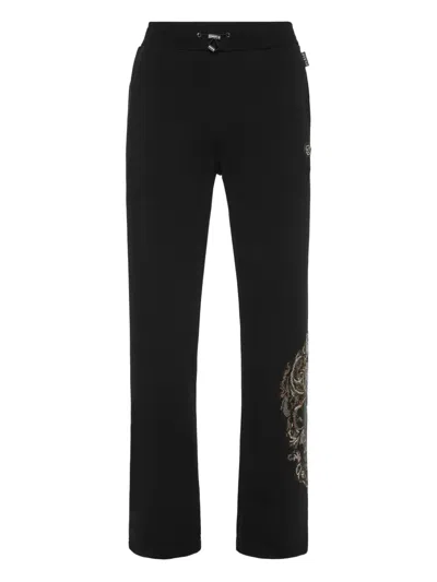 Philipp Plein Skull-embellished Track Trousers In Black