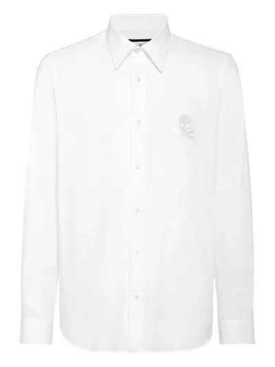 Philipp Plein Skull-embroidered Button-up Shirt