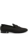 Philipp Plein Skull-embroidered Suede Loafers In Black
