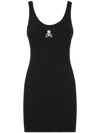 Philipp Plein Skull-embroidered Tank Minidress In Black
