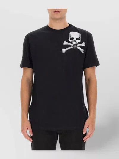 Philipp Plein Skull And Crossbones Logo Black T-shirt