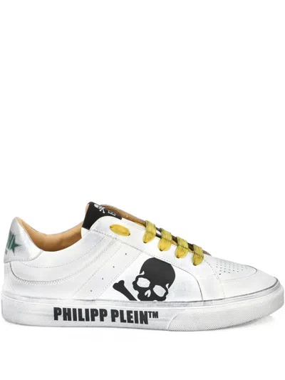 Philipp Plein Skull Leather Low-top Trainers In Multi