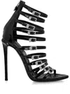 Philipp Plein Skull Leather Sandals In 黑色