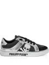 Philipp Plein Skull Leather Trainers In Black