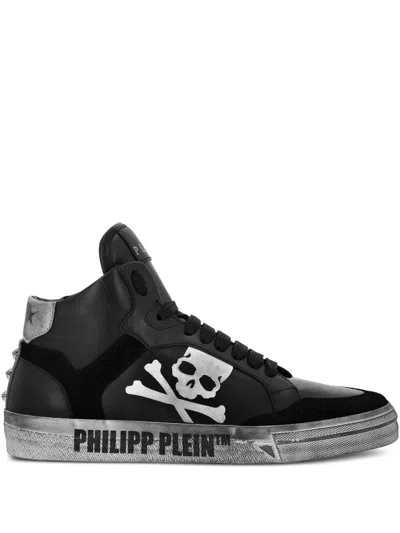 Philipp Plein Skull-motif Hi-top Sneakers In Black