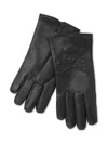Philipp Plein Skull-patch Leather Gloves In Black