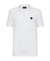 Philipp Plein Skull Pattern Short-sleeved Polo Shirt In White