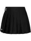 Philipp Plein Skull Pleated Mini Skirt In Black