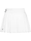 Philipp Plein Skull Pleated Mini Skirt In White