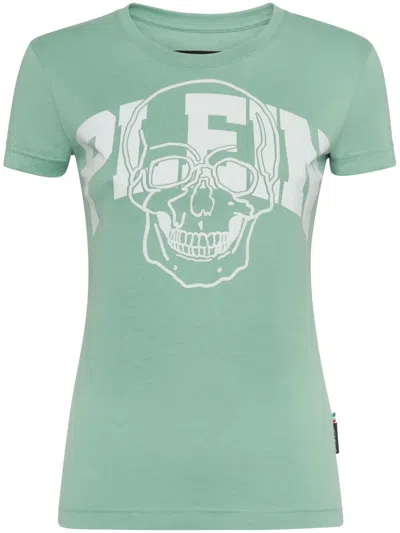 Philipp Plein Skull-print Cotton T-shirt In Green
