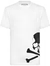 Philipp Plein Round Neck Ss Skull & Bones T-shirt In White