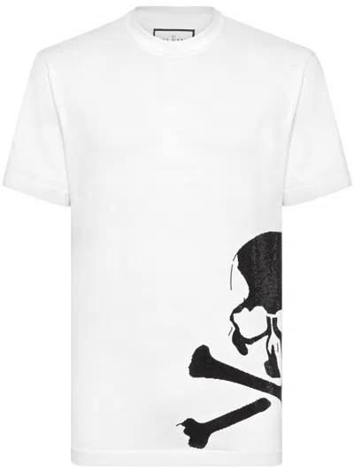 Philipp Plein Skull & Bones Cotton T-shirt In White