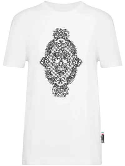 Philipp Plein Skull-print Cotton T-shirt In White