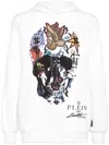 Philipp Plein Crystal-embellished Skull Hoodie In White