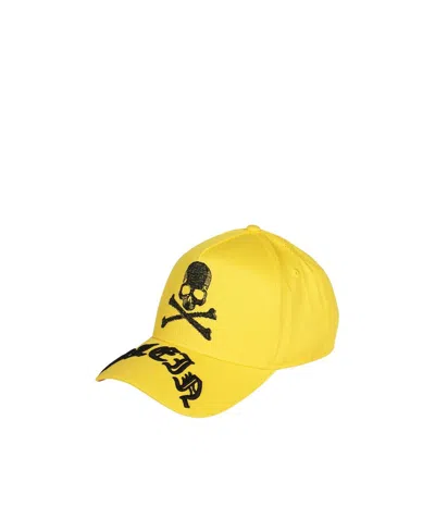 Philipp Plein Skull-print Detail Baseball Cap In Yellow