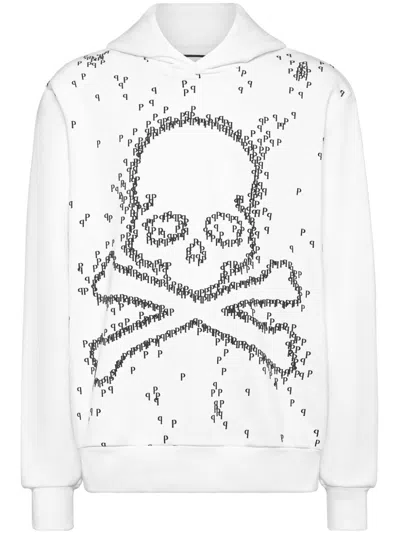 Philipp Plein Skull-print Hoodie In Weiss