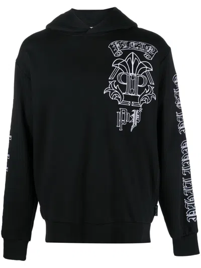Philipp Plein Hoodie Mit Totenkopf-print In Black