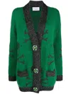 PHILIPP PLEIN SKULL-PRINT MOHAIR-BLEND CARDIGAN