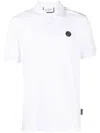 Philipp Plein Skull Pattern Short-sleeved Polo Shirt In White