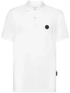 Philipp Plein Skull Pattern Short-sleeved Polo Shirt In White