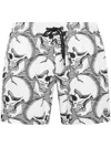 Philipp Plein Skull-print Swim Shorts In Weiss