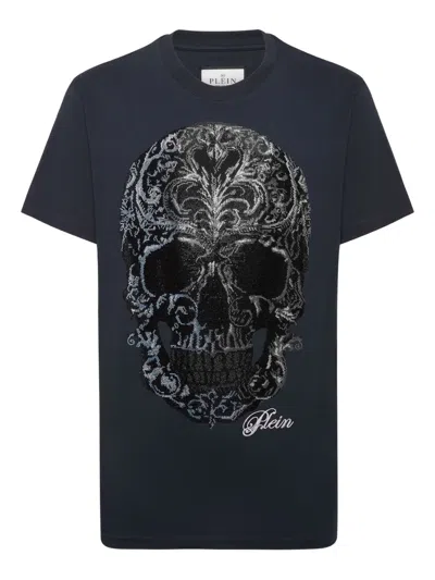 Philipp Plein Skull-print T-shirt In Blue