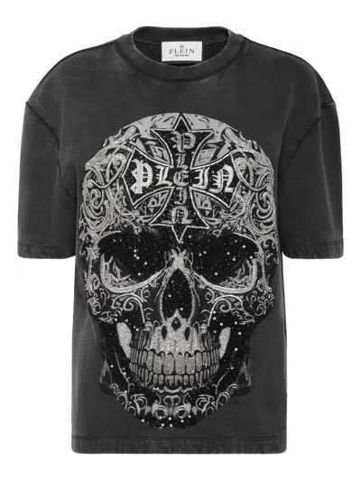 Philipp Plein Man Fit T-shirt Crystal Skull In Black