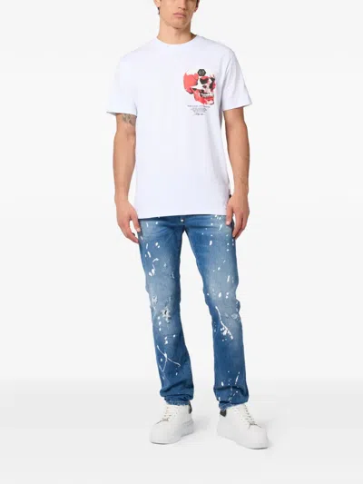 Philipp Plein Skull-print T-shirt In White