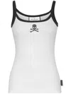 Philipp Plein Skull-print Tank Top In "01 White"