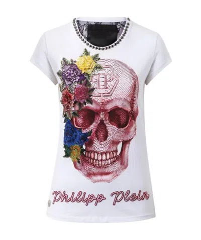 Philipp Plein Skull Printed T-shirt In White