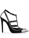 Philipp Plein Nappa Leather Sandals High Heels Studs In Black