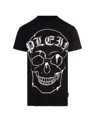 Philipp Plein Skull Round Neck Ss T-shirt In Black In Nero