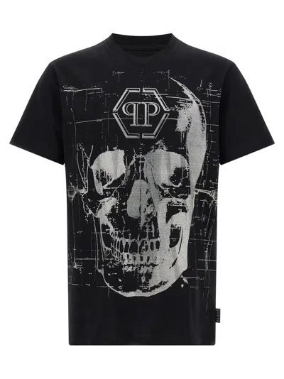 Philipp Plein Skull Strass T-shirt In Black