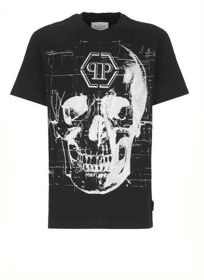 Philipp Plein Skull Strass T-shirt In Black