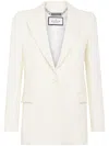 Philipp Plein Skull Stud-embellished Satin-finish Blazer In White